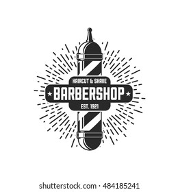 hair salon vector labels in vintage style. Hair cut beauty and barber shop. Vintage logo isolated on white background.