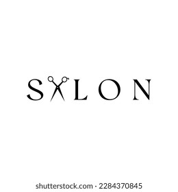 Hair salon vector logo. Hair stylist emblem. Beauty salon sign