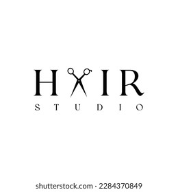 Hair salon vector logo. Hair stylist emblem. Beauty salon sign