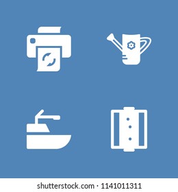hair salon, hair salon, watering can and printer icons set. Vector graphic design for web and application
