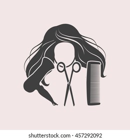 Hair salon web icon. Isolated illustration