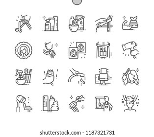 Hair salon Well-crafted Pixel Perfect Vector Thin Line Icons 30 2x Grid for Web Graphics and Apps. Simple Minimal Pictogram