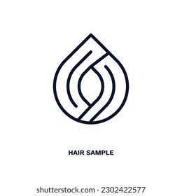 hair sample icon. Thin line hair sample icon from beauty and elegance collection. Outline vector isolated on white background. Editable hair sample symbol can be used web and mobile