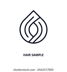 icono de muestra de cabello. Icono de la muestra del pelo de la línea delgada de la colección de la belleza y de la elegancia. Vector de contorno aislado sobre fondo blanco. El símbolo de la muestra de pelo editable se puede utilizar Web y móvil