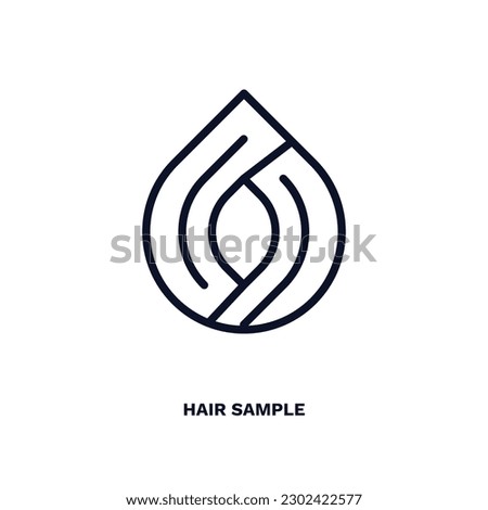 hair sample icon. Thin line hair sample icon from beauty and elegance collection. Outline vector isolated on white background. Editable hair sample symbol can be used web and mobile