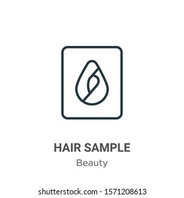 Hair sample outline vector icon. Thin line black hair sample icon, flat vector simple element illustration from editable beauty concept isolated on white background
