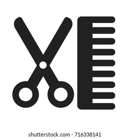 hair scissors and comb icon
