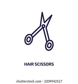 hair scissors icon from beauty collection. Thin linear hair scissors, salon, hair outline icon isolated on white background. Line vector hair scissors sign, symbol for web and mobile