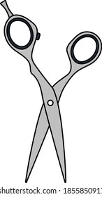 Hair Scissors Icon. Editable Outline With Color Fill Design. Vector Illustration.