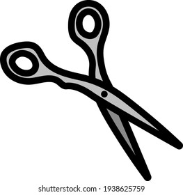 Hair Scissors Icon. Editable Thick Outline With Color Fill Design. Vector Illustration.
