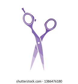Hair scissors icon. Flat color design. Vector illustration.