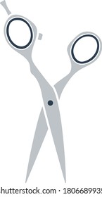 Hair Scissors Icon. Flat Color Design. Vector Illustration.