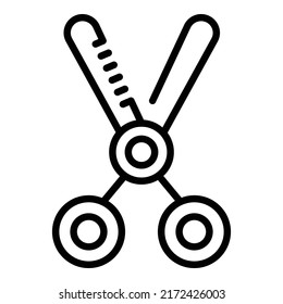 Haarschere Symbol Umrissvektor. Frauensalon. Schönheitsschnitt