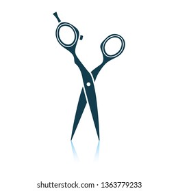 Hair scissors icon. Shadow reflection design. Vector illustration.