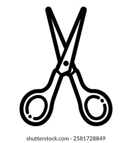 Hair Scissors Outline Icon Isolated On White Background