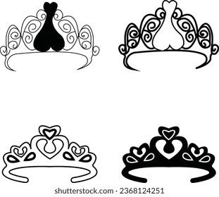 Hair Scrunches Headband Fabric Elastic Accessory Decorated Bow And Flower Concept Linear Pictograms.
