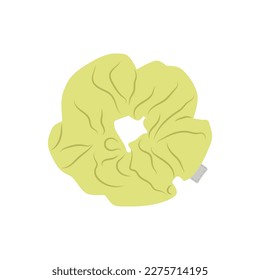 Hair scrunchie. Fashion. Hand drawn illustration. Digital art. Icon, isolated on white background. Colorful clip art.