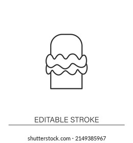 Hair scrunchies line icon. Reusable hair accessory. Textile or organic rubber hairband. Recycling. Zero waste concept. Isolated vector illustration. Editable stroke