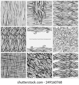 Hair seamless hand drawn backgrounds