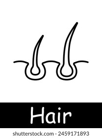 Hair set icon. Cut, cream, shampoo, trichology, moisturizing, shine, skin itching, volume, cream, nutrition, strengthening, split ends, salon procedures, fragility, neomorphism. Hair care concept.