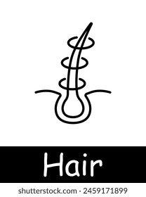 Hair set icon. Cut, cream, shampoo, trichology, moisturizing, shine, skin itching, volume, cream, nutrition, strengthening, split ends, salon procedures, fragility, neomorphism. Hair care concept.