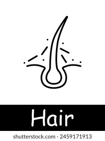 Hair set icon. Cut, cream, shampoo, trichology, moisturizing, shine, skin itching, volume, cream, nutrition, strengthening, split ends, salon procedures, fragility, neomorphism. Hair care concept.