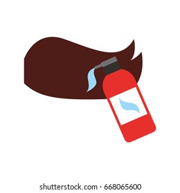 hair with shampoo bottle barber product