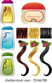 hair shampoo bottles,vector
