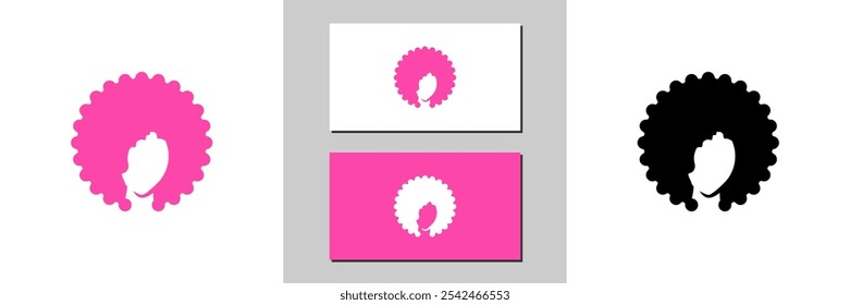 hair sign icon white and black logo