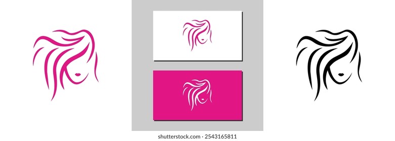 hair sign icon white and black logo 