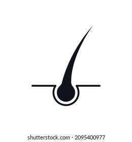 Hair simple black vector icon.