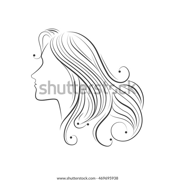 Hair Sketch Female Side Girl Lady Royalty Free Stock Image