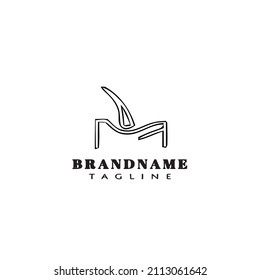 hair in skin logo cartoon template black icon modern isolated vector