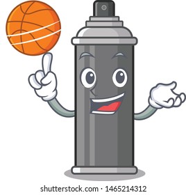 hair spray with basketball isolated with the mascot