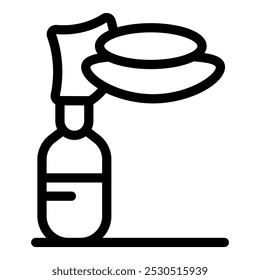 Hair spray bottle applying hair product on a white background, styling icon for websites and apps