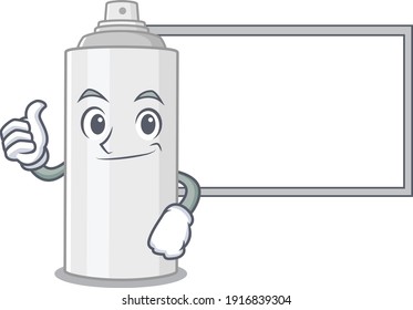 Hair spray Caricature character design style with a white board. Vector illustration