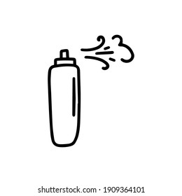 Hair spray. Doodle trendy vector. Highlight cover background. Beauty icon.
