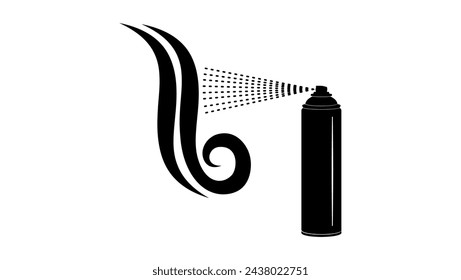 hair spray fixation, black isolated silhouette