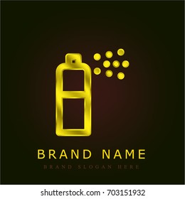 Hair spray golden metallic logo