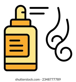Hair spray icon outline vector. Salon barber. Beauty cut color flat