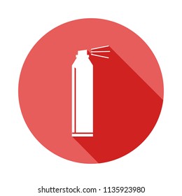 hair spray long shadow flat icon. Element of barber icon for mobile concept and web apps. Long shadow hair spray  icon can be used for web and mobile on white background