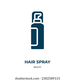 hair spray vector icon. hair spray, bottle, hair filled icons from flat beauty concept. Isolated black glyph icon, vector illustration symbol element for web design and mobile apps