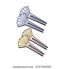 Hair stick vector mockup template technical drawing.