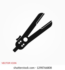 Hair straighten icon. Female accessories icons for mobile concept and logo