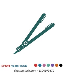 Hair straighten icon. Female accessories icons for mobile concept and logo
