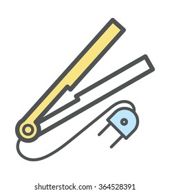 
Hair Straightener Colored Vector Icon
