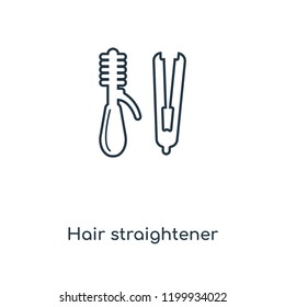 Hair straightener concept line icon. Linear Hair straightener concept outline symbol design. This simple element illustration can be used for web and mobile UI/UX.