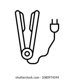 Hair straightener hand drawn outline doodle icon. Iron for hairs vector sketch illustration for print, web, mobile and infographics isolated on white background.
