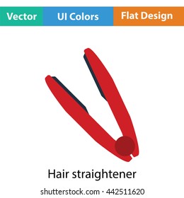 Hair straightener icon. Flat color design. Vector illustration.