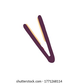 Hair straightener icon. Flat iron sign. Flat doodle illustration